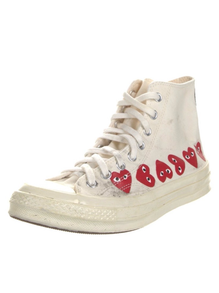 Comme Des Garons Play X Converse Canvas High Top Sneakers